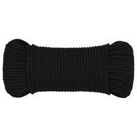 VidaXL Werktouw 3 mm 50 m polyester zwart - thumbnail