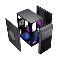 Gembird Minitower computerbehuizing Fornax K300, Micro-ATX, 2x USB 3.0 + 2x USB 2.0, zwart - thumbnail