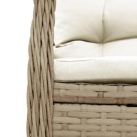 5-delige Tuinset met kussens poly rattan beige - thumbnail