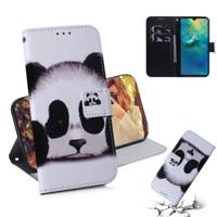 Panda patroon gekleurde tekening horizontale Flip lederen case voor Huawei mate 20 met houder & card slots & portemonnee - thumbnail
