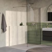 BRAUER Oblivion inloopdouche helder glas 110x200 incl. glascoating PVD RVS-kleurig geborsteld - thumbnail