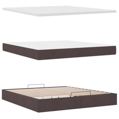 Ottoman bed met matras 180x200cm stof donkerbruin