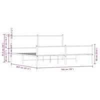 Bedframe zonder matras metaal sonoma eikenkleurig 193x203 cm - thumbnail