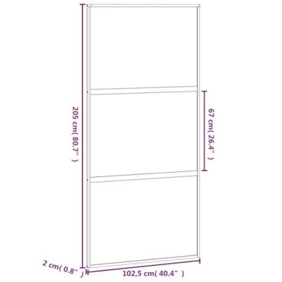 VidaXL Schuifdeur 102,5x205 cm gehard glas en aluminium wit