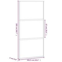 VidaXL Schuifdeur 102,5x205 cm gehard glas en aluminium wit - thumbnail