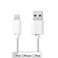 Sync and Charge-Kabel | Apple Lightning 8-Pins Male - USB-A Male | 2,0 m | Wit - thumbnail