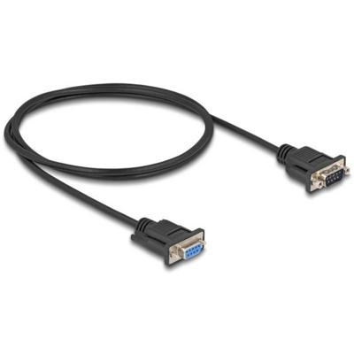 Delock Aansluitkabel Serieel [1x D-sub stekker 9-polig - 1x D-sub bus 9-polig] 1 m Zwart