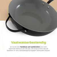 BE Living Wokpan met deksel ø 30 cm - keramische anti-aanbaklaag - PFAS-vrij - geschikt voor alle warmtebronnen - zwart - thumbnail