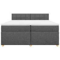 Boxspring met matras stof donkergrijs 200x200 cm - thumbnail