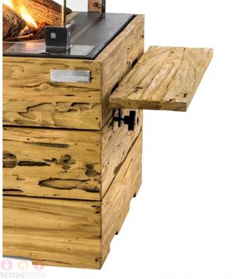 Happy Cocooning: Teakhouten Side Table Driftwood met 2 poeder coated/rubber steunen - 2 stuks