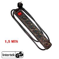 Stopcontactenstrip 6 Tomas met Interruptor EDM 41014 Schuko (1,5 m) - thumbnail