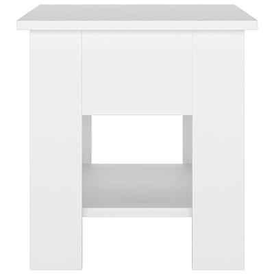 Salontafel 40x40x42 cm bewerkt hout wit Salontafel 40x40x42 cm bewerkt hout wit