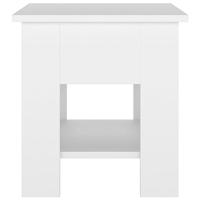 Salontafel 40x40x42 cm bewerkt hout wit - thumbnail