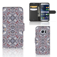 Samsung Galaxy S7 | Bookcase | Flower Tiles - thumbnail