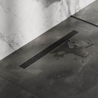 Douchegoot Brauer StanDrain 70x7 cm Zwart Vloerflens Inclusief Kunststof Sifon Verstelbare Poten Brauer - thumbnail