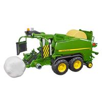 bruder John Deere C441 Ronde balenpers en wikkelmachine modelvoertuig - thumbnail