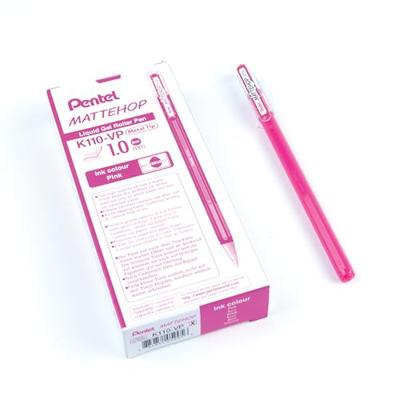Gelschrijver pentel k110 mattehop m roze | 12 stuks