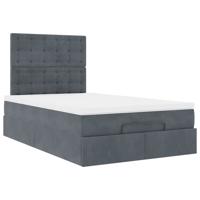 Ottoman bed met matrassen 90x190cm fluweel donkergrijs - thumbnail