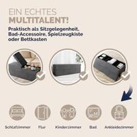 Opvouwbare Zitbank met opbergruimte en deksel - 115cm - Donkergrijs - thumbnail