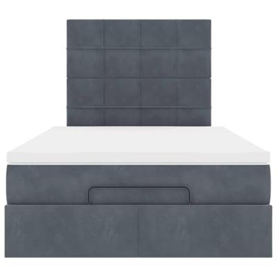 Ottoman bed met matrassen 120x200cm fluweel donkergrijs