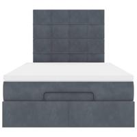 Ottoman bed met matrassen 120x200cm fluweel donkergrijs - thumbnail