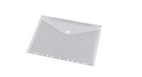 Documentenmap, met velcro sluiting, ft A4, geperforeerd, wit, pak van 10 stuks - thumbnail