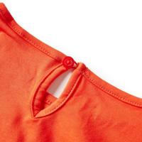 Kindershirt met lange mouwen vogelprint 128 donkeroranje - thumbnail