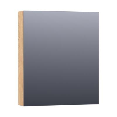 Brauer Impress Deluxe Spiegelkast - 60 cm - met interne en externe Verlichting - 1 Linksdraaiende Dubbelzijdige Spiegeldeur - Forest Tan