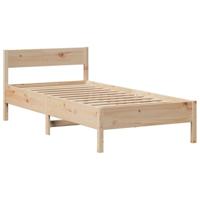 Bed met boekenkast zonder matras massief grenenhout 75x190 cm - thumbnail
