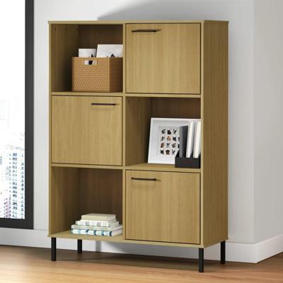 Boekenkast met metalen poten OSLO 90x35x128,5 cm hout bruin Boekenkast met metalen poten OSLO 90x35x128,5 cm hout bruin