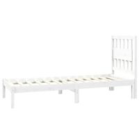 Bedframe massief grenenhout wit 75x190 cm - thumbnail