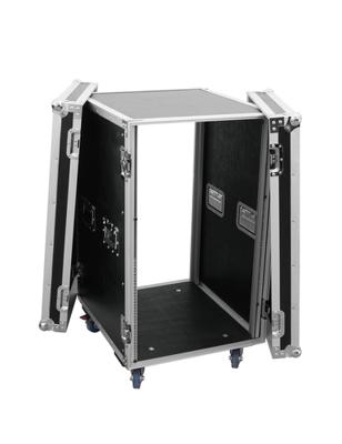 Omnitronic PR-2ST 19 inch rack 18 HE Hout Incl. greep, Incl. wielen