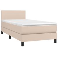 Boxspring met matras en LED kunstleer cappuccinokleur 120x190cm - thumbnail