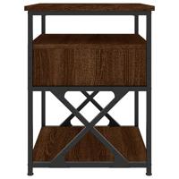 Nachtkastje 40x42x55 cm bewerkt hout bruin eikenkleur - thumbnail