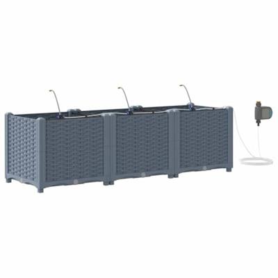 Tuin Bloempot 3 pcs Licht Grijs Staal