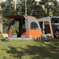 Autotent 4-persoons waterdicht grijs en oranje - thumbnail