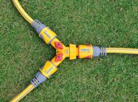 Hozelock dubbele kraanverbinder met afsluiters - thumbnail