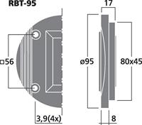 Monacor RBT-95 Bandtweeter 30 W 8 Ω - thumbnail