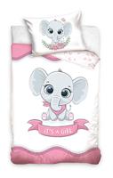 Animal Pictures BABY Dekbedovertrek olifantje it&apos;s a girl - 100 x 135 cm - Katoen - thumbnail