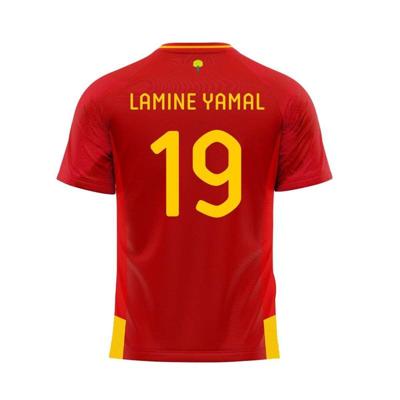 Heren Voetbal T-shirt met Korte Mouwen RFEF Home Jsy 24 Lamine Yamal Maat L
