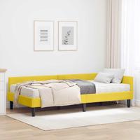 Hoekbedframe met Matras Anders 2 pcs Geel Fluweel - thumbnail