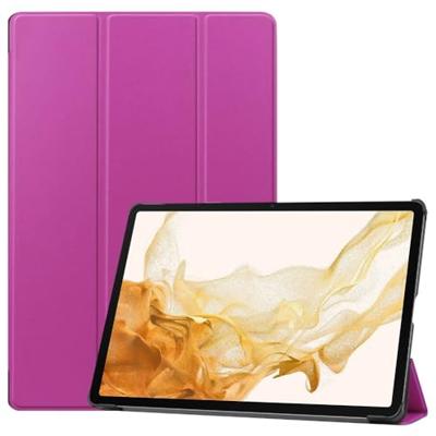3-Vouw sleepcover hoes - Samsung Galaxy Tab S7 Plus / Tab S8 Plus - Paars 3-Vouw sleepcover hoes - Samsung Galaxy Tab S7 Plus / Tab S8 Plus - Paars