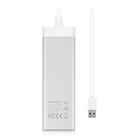 Macally U3HUBGBA aluminium 3 poorts USB 3.0 hub met Gigabit Ethernet adapter - thumbnail