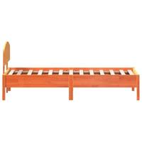 Bedframe zonder matras massief grenenhout wasbruin 75x190 cm - thumbnail