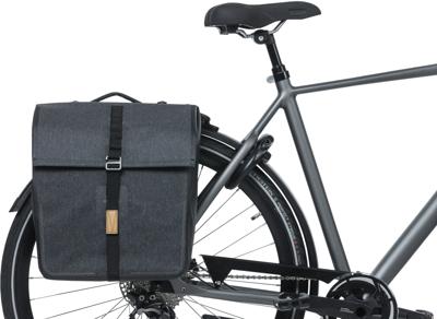 Basil urban dry dubbele mik-fietstas - 50l - grijs melee - waterdicht