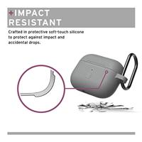 U by UAG [U] DOT Soft Touch siliconen hoes Apple Airpods Pro Case [Wireless Charging compatibel (LED zichtbaar), getextureerd ontwerp, Lightning-aansluiting afdekking, karabijnhaak] grijs - thumbnail