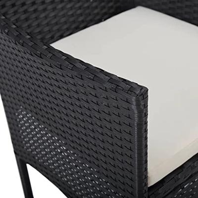 Tuinstoelen poly rattan 2 stuks zwart - thumbnail