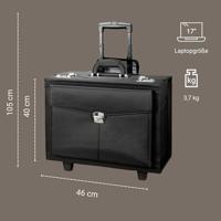 Juscha JU-45034 Trolley Pilotenkoffer Alassio 40 X 46 X 25,5 Cm, Rocca II Zwart - thumbnail