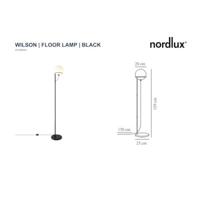 Nordlux VloerlampWilson zwart met wit - 2412594003