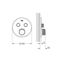 Grohe SmartControl Inbouwthermostaat - 3 knoppen - rond - brushed cool sunrise 29119gn0 - thumbnail